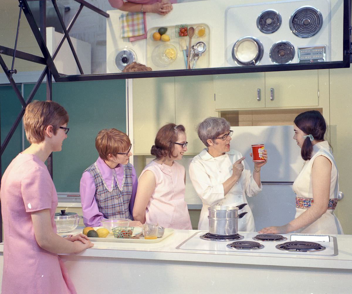 Cooking class, Vermilion Agricultural and Vocational College, Vermilion, Alberta.