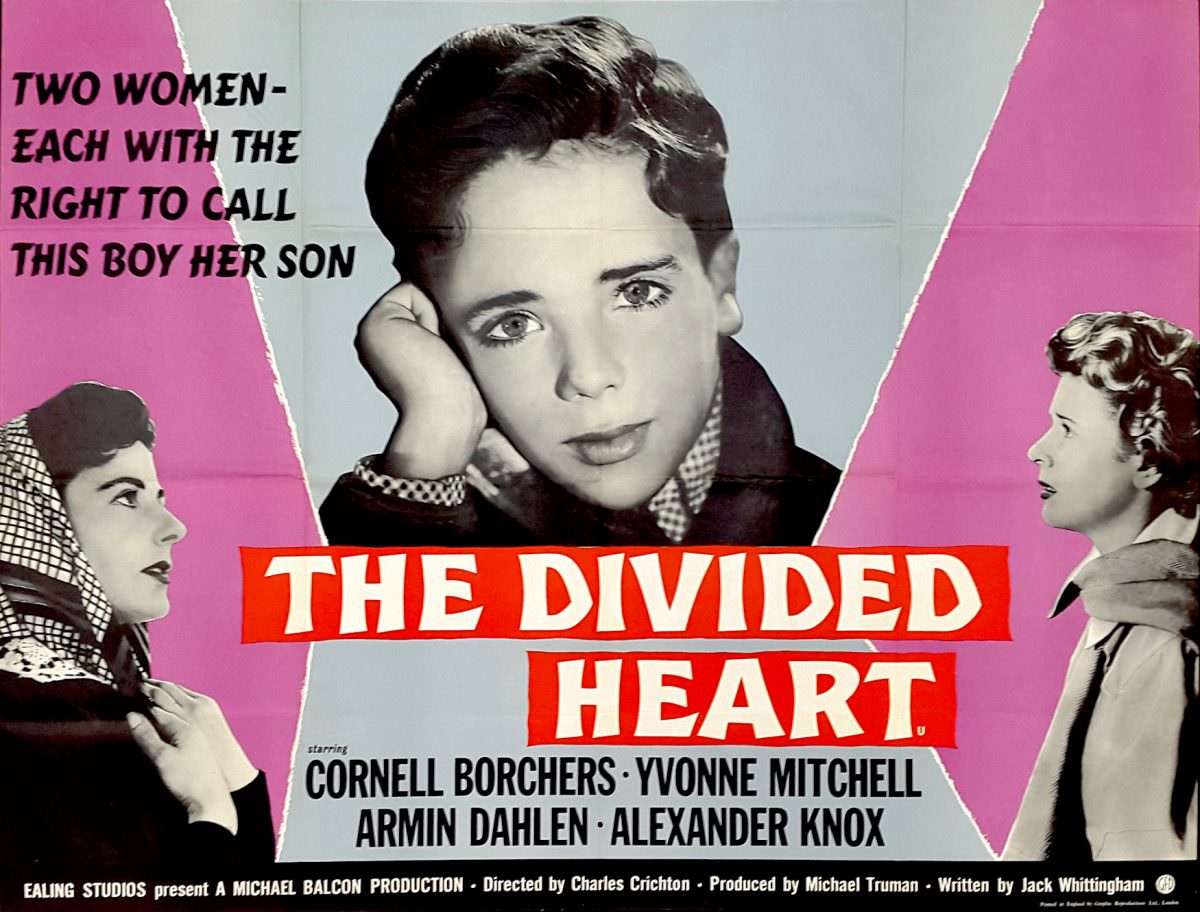 The Divided Heart is a 1954 British black-and-white drama film directed by Charles Crichton and starring Cornell Borchers, Yvonne Mitchell and Armin Dahlen.