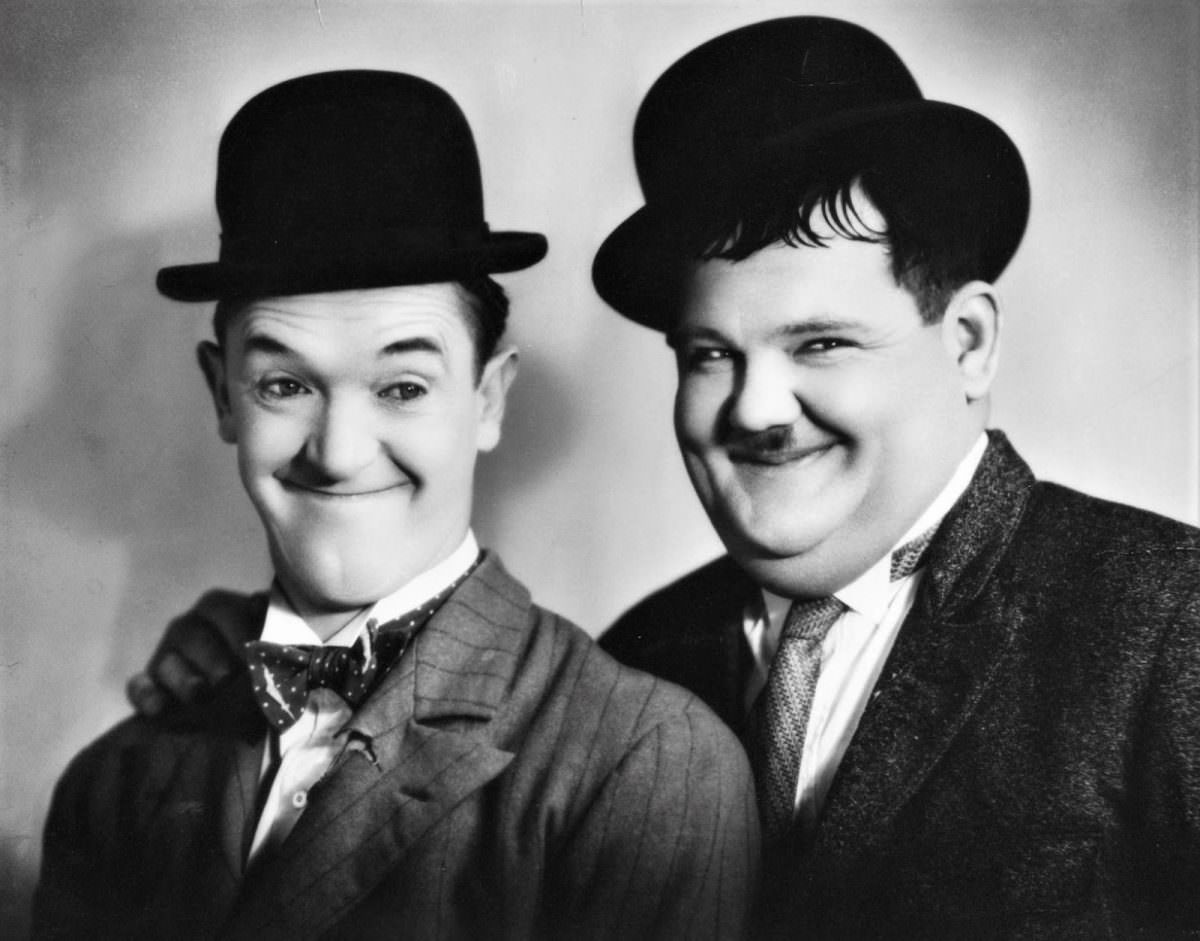 Stan Laurel and Oliver Hardy.