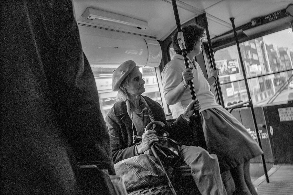 Passengers, Bus, Aldgate, Tower Hamlets, 1991