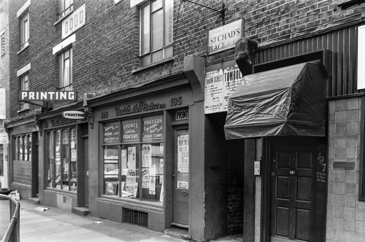 Dodds the Printers, Kings Cross Road, King’s Cross, Camden, 1989