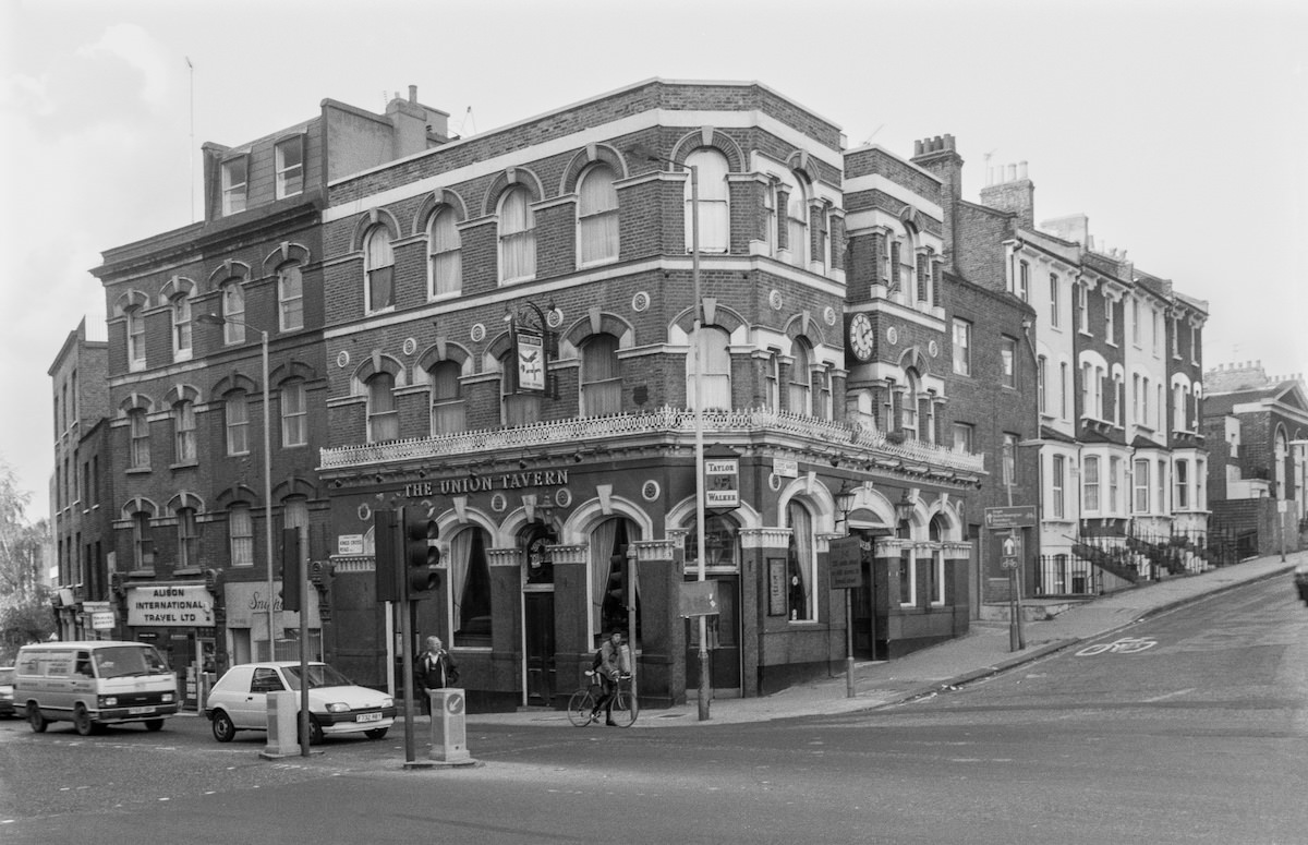 The Union Tavern, pub, Kings Cross Road, 52, Lloyd Baker St, Kings Cross, Camden, 1992.