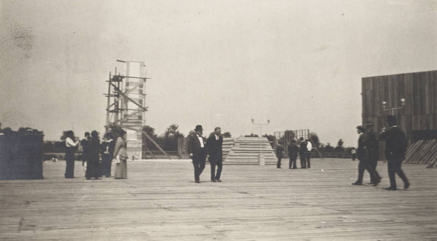 Walking on the stage of the Pageant and Masque of St. Louis, 1914