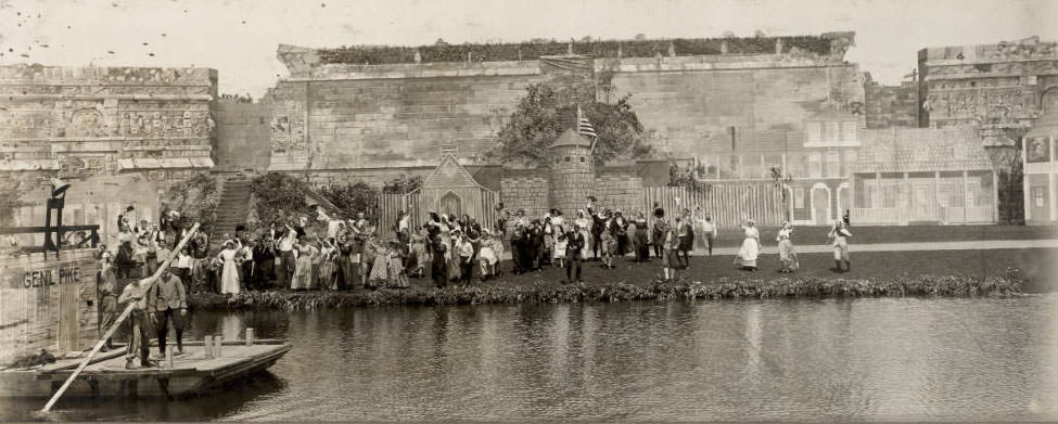 Arrival of 'Gen. Pike', the first steamboat, Pageant, 1914