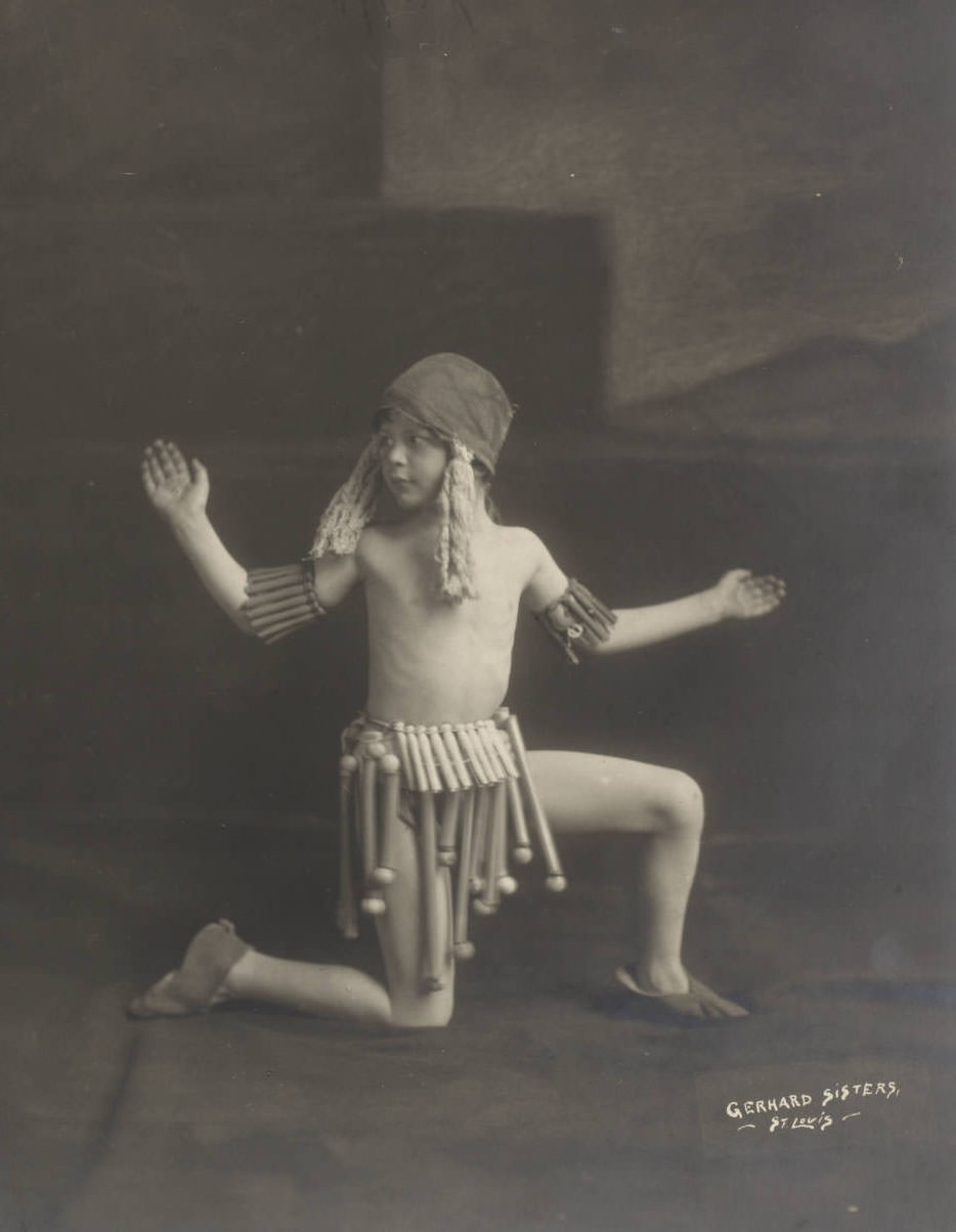 Maya dancing boy in the Masque of St. Louis, 1914