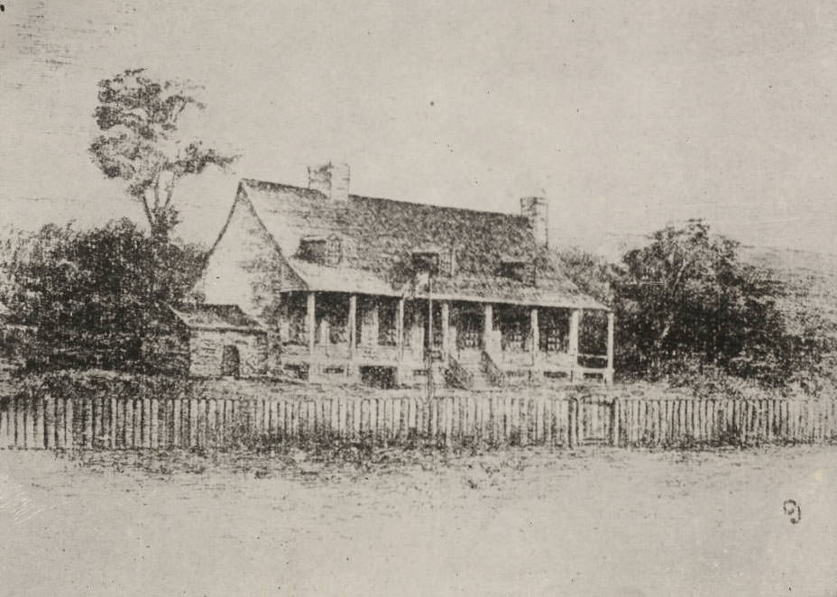 Sketch of a French colonial style house, 1914