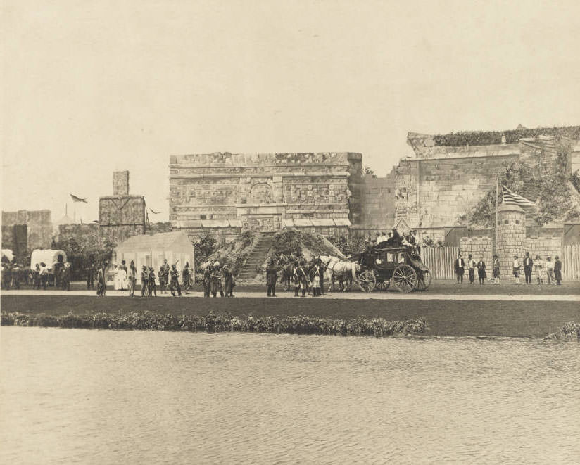 Stage coach scene, Pageant of St. Louis, 1914