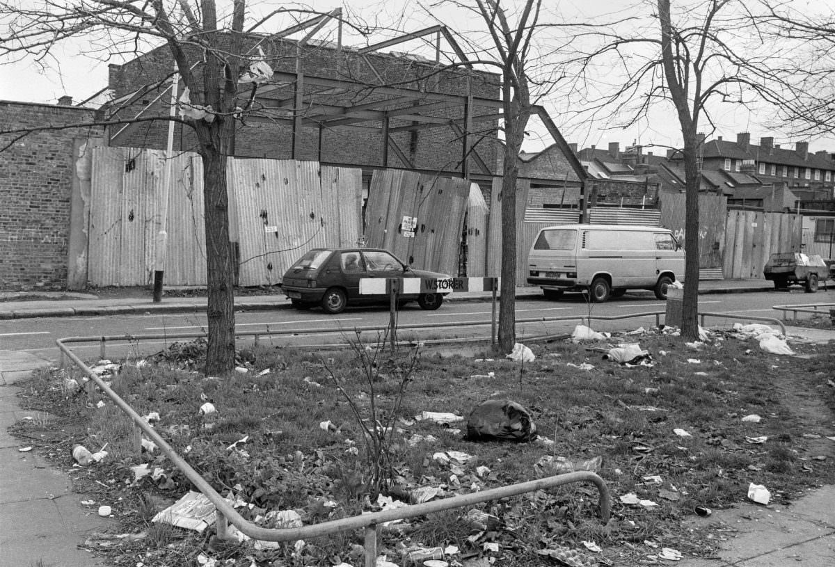 King & Queen St, Walworth, Southwark, 1989