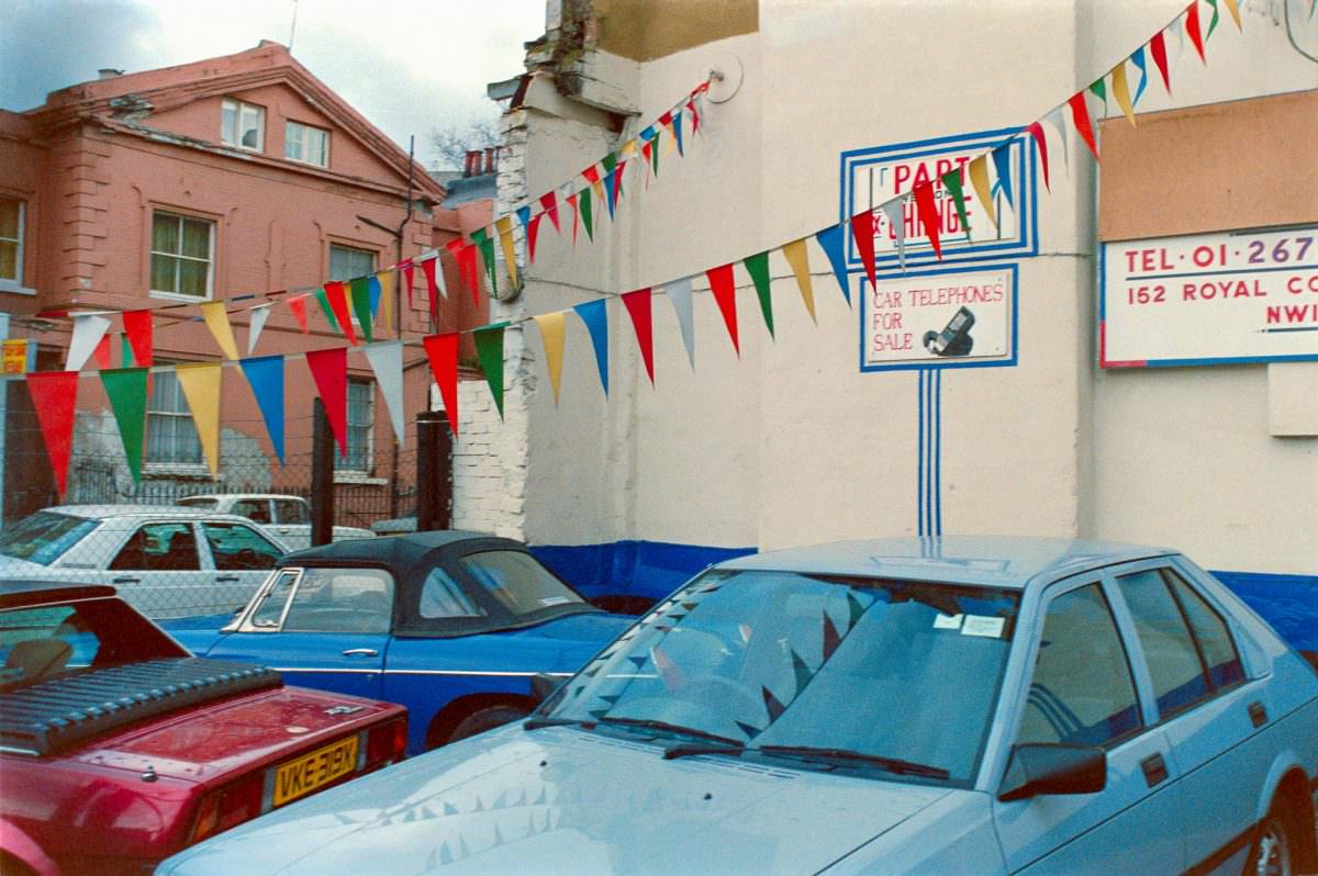 SCS, Car Sales, Baynes St, Royal College St, Camden, 1986