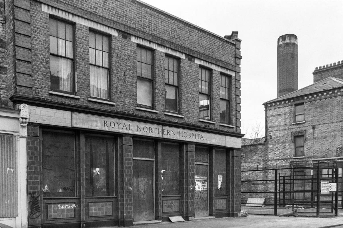 Royal Northern Hospital, Tollington Way, Holloway, Islington, 1990