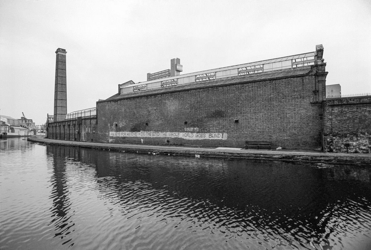 Graffiti, Grand Union Canal and Baths, Queens Park, Westminster, 1984