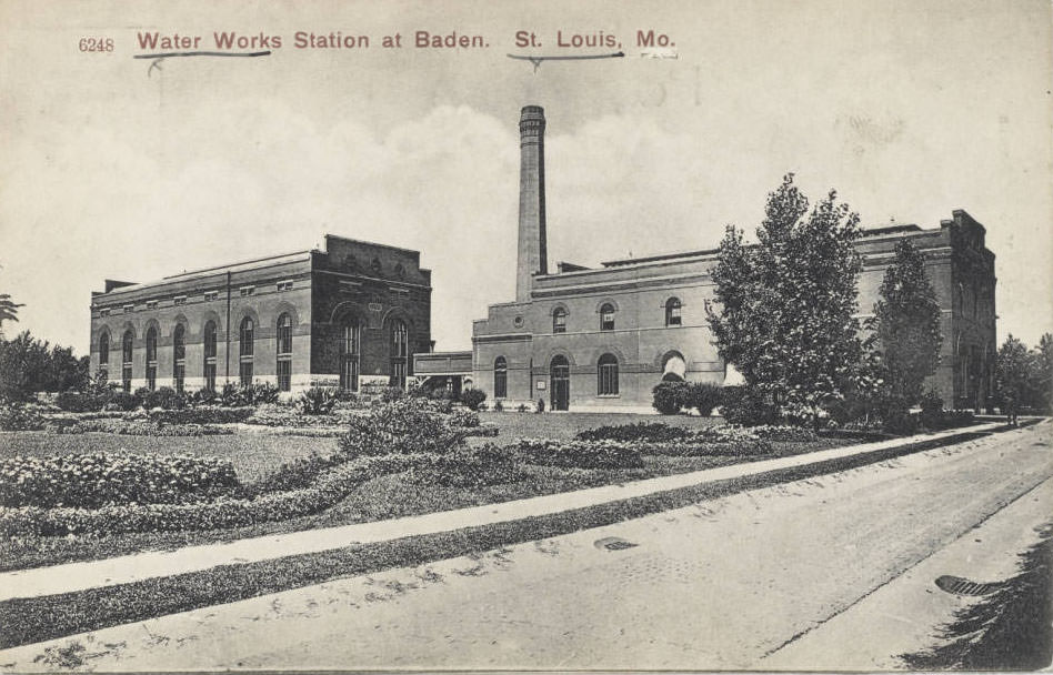 Water Works station at Baden, St. Louis, 1910