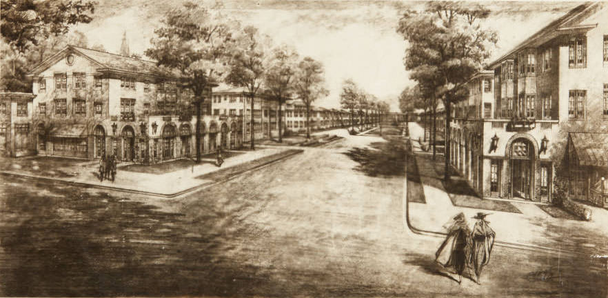 An envisioned residential development on Delmar Blvd, 1910