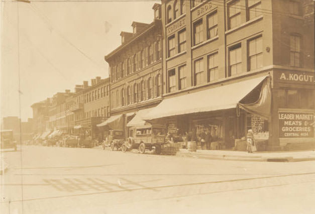 Buildings on the north side of 13th Street, between Biddle and O'Fallon streets, 1915