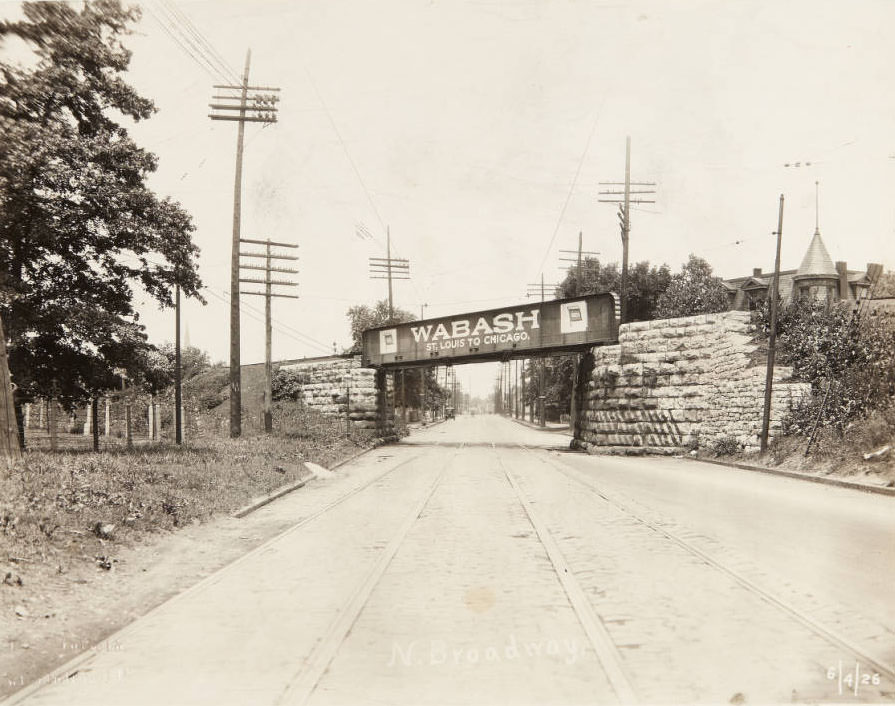 A railroad bridge over North Broadway near the Baden neighborhood.