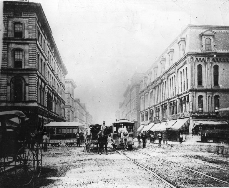 Fourth and Washington, looking south, 1878