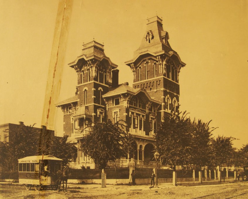 Cracker Castle at the corner of St. Ange and Chouteau in 1870.