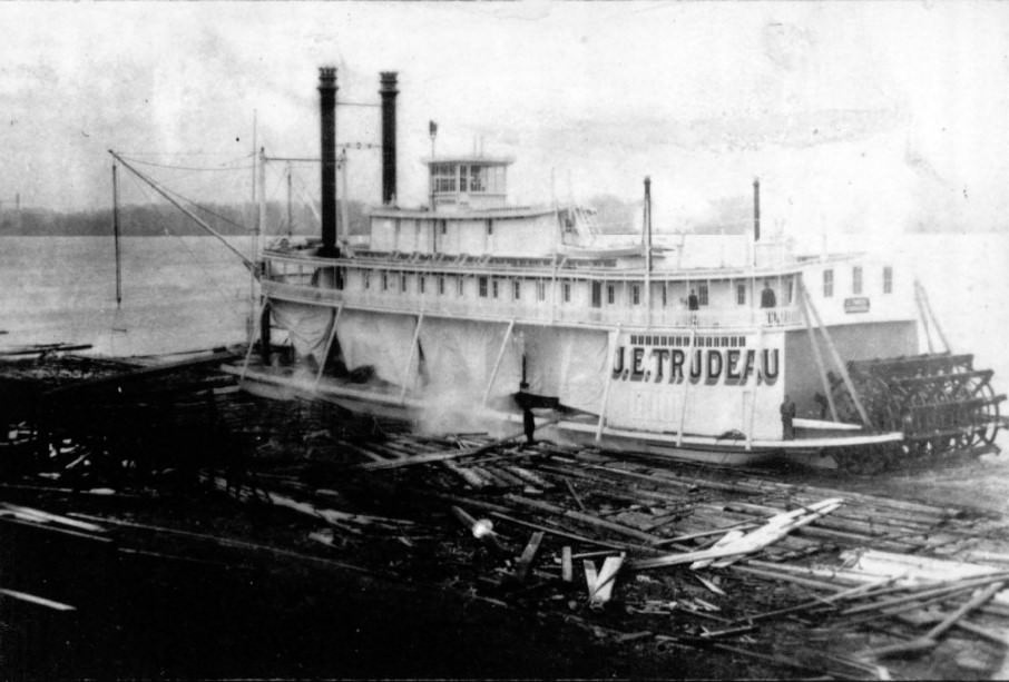 The J. E. Trudeau just after launching at the Howard Shipyards of Jeffersonville, Indiana for the New Orleans and Bayou trade.