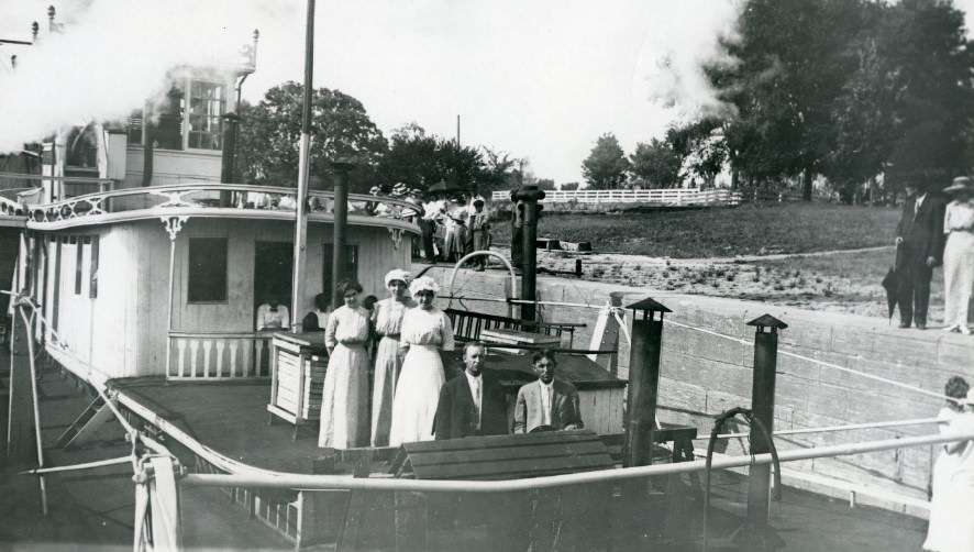 Aboard the Evansville on the Green River, 1890