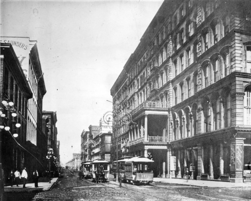 This Boehl street scene photo was taken looking west on Washington Avenue at Sixth Street in 1891.