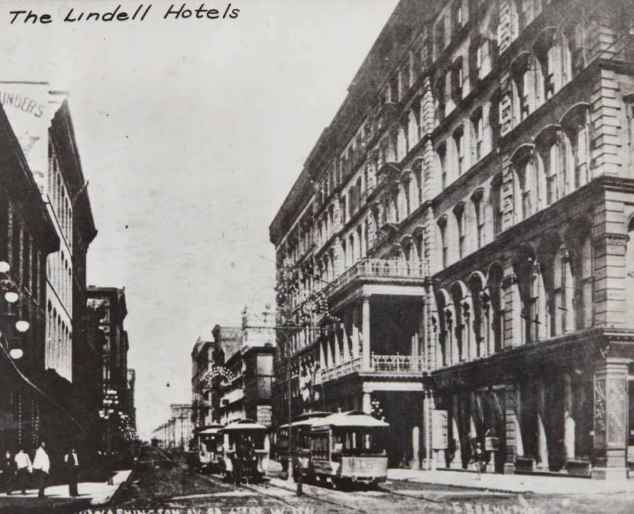 The Lindell Hotel which was located on Washington Avenue at 6th Street, 1891