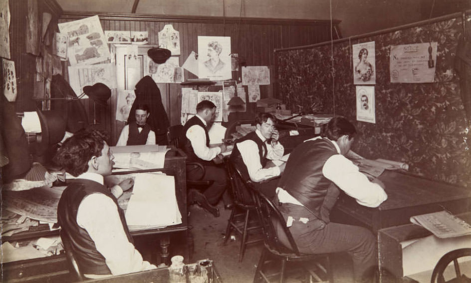 Art Department employees at work, 1899