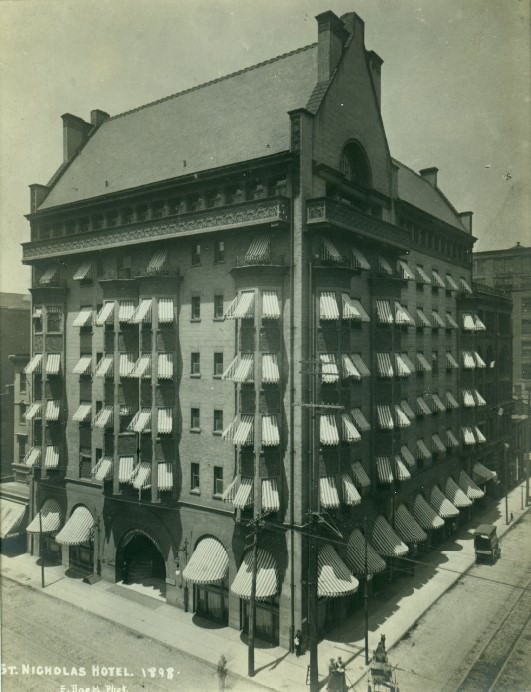 St. Nicholas Hotel on Locust Street between Eighth and Ninth Streets, 1894