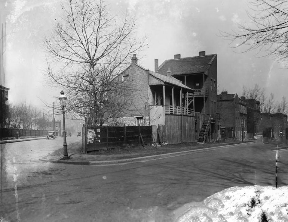 The view west down Hebert Street at the intersection with North 21st Street and Florissant Ave., 1925