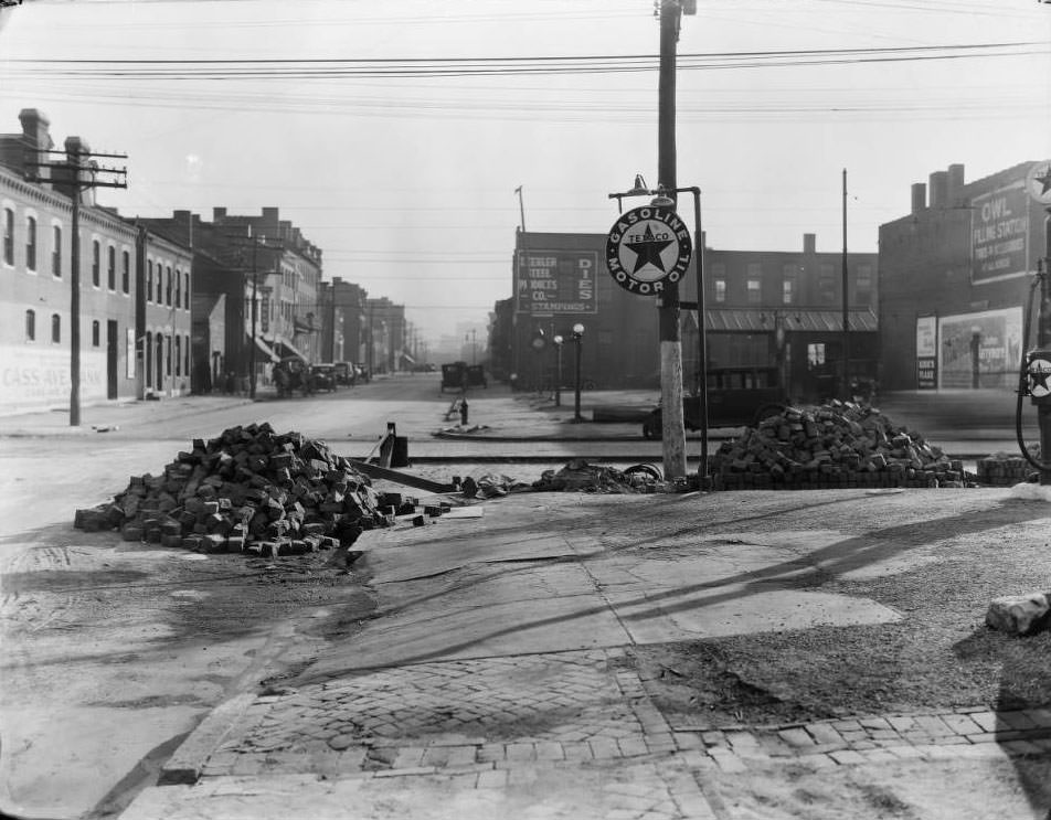 South view down Thirteenth Street at Cass Ave. Beehler Steel Products Co. was at 1439 North 13th Street, 1925