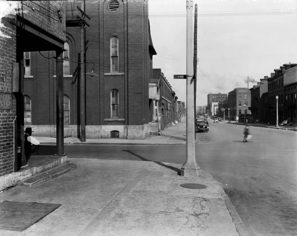 Looking east on Morgan St. at the intersection with Twenty-third Street, 1925
