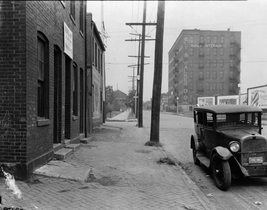 Looking west on O’Fallon Street at the intersection with North 22nd Street, 1925