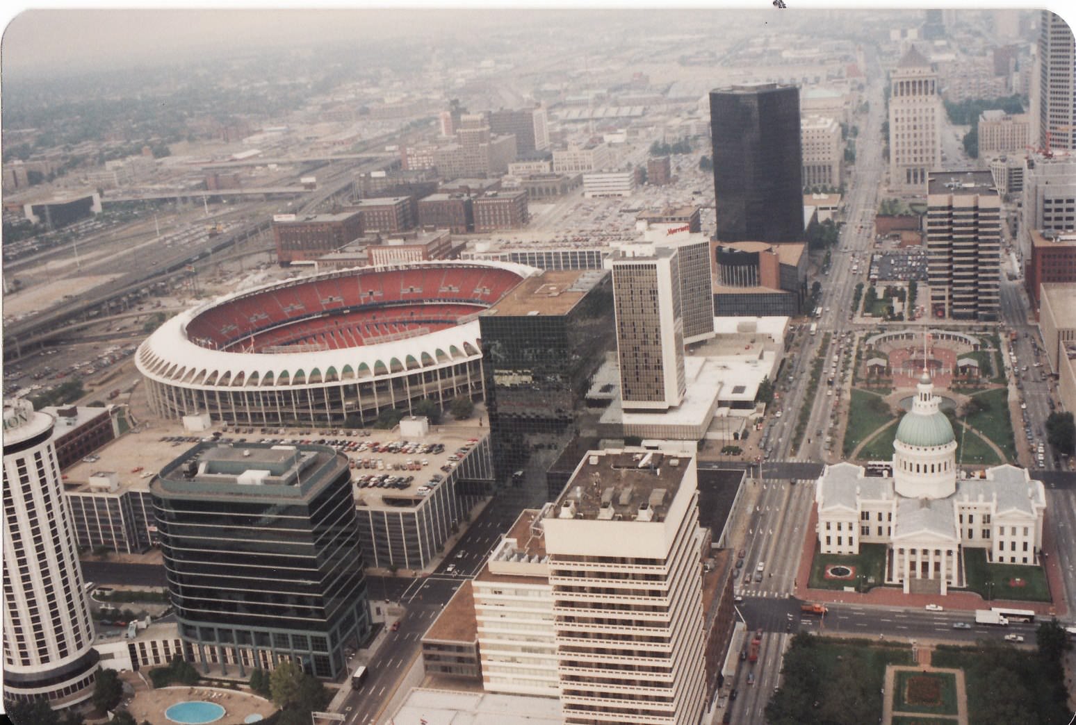 Busch Stadium from the Arch, 1991