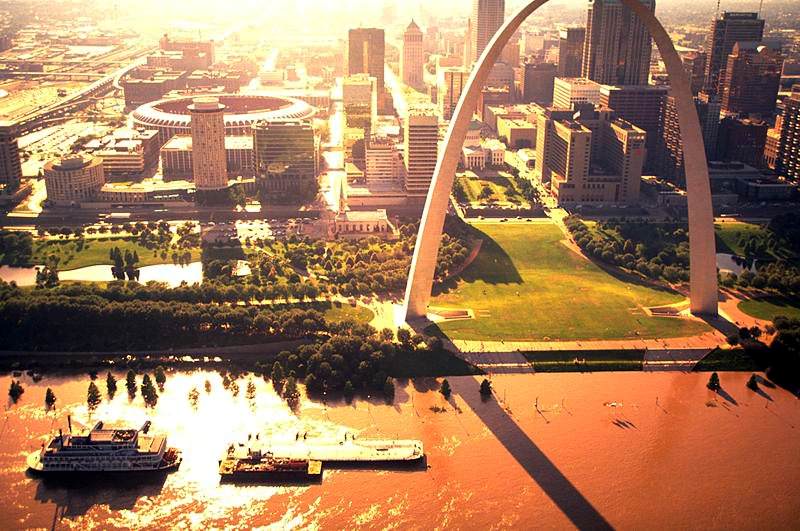 A view of St. Louis Missouri, during the 1993 floods.