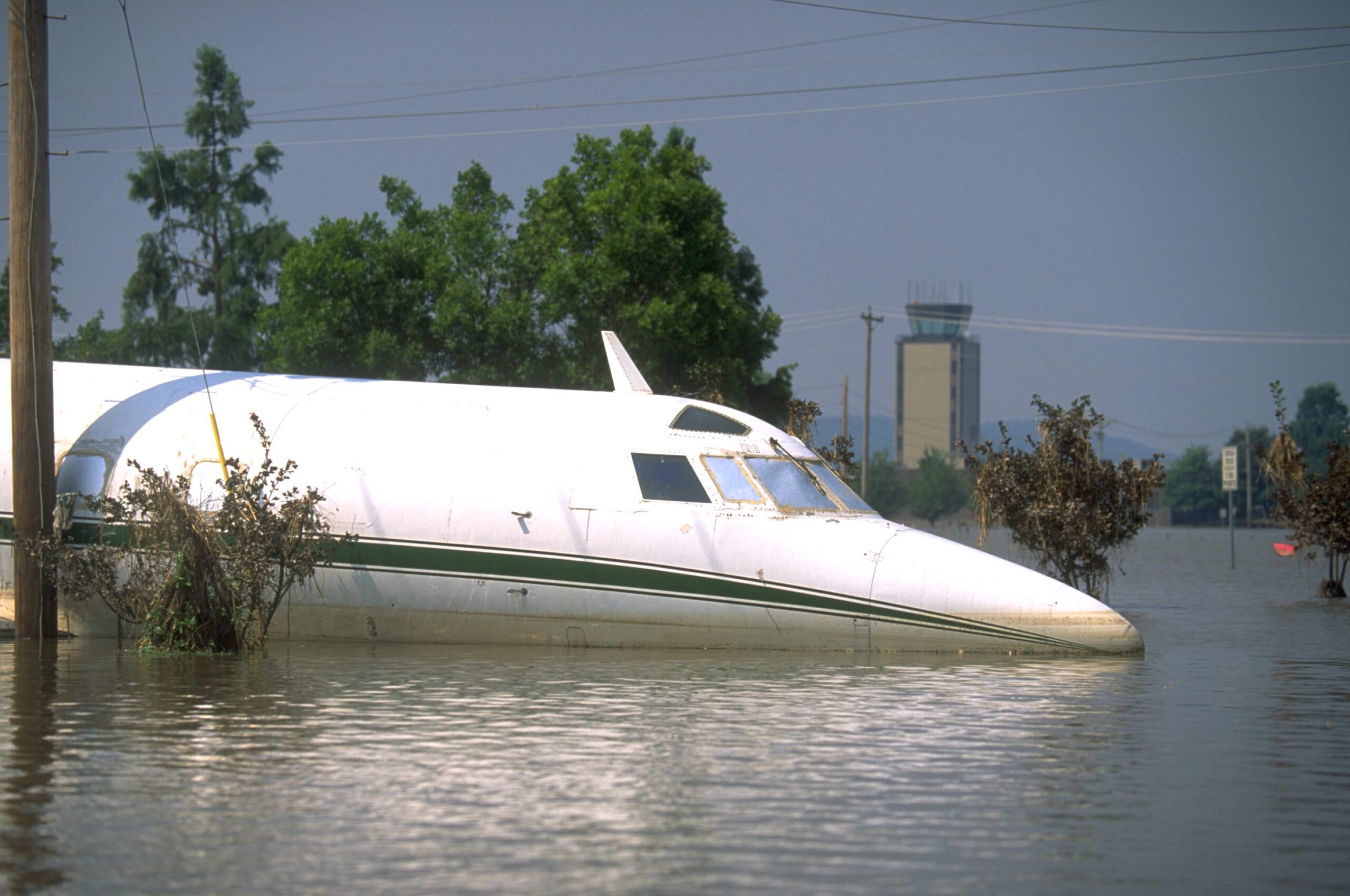 Flooded Chesterfield Airport, 1993