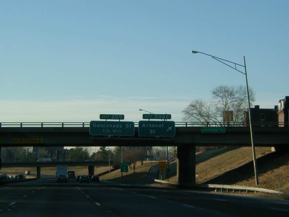 Interstate 55 at Arsenal St exit - St. Louis, 1999