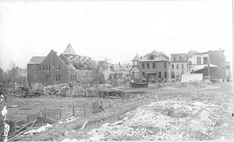 Damage to the Lafayette Square neighborhood, 1896