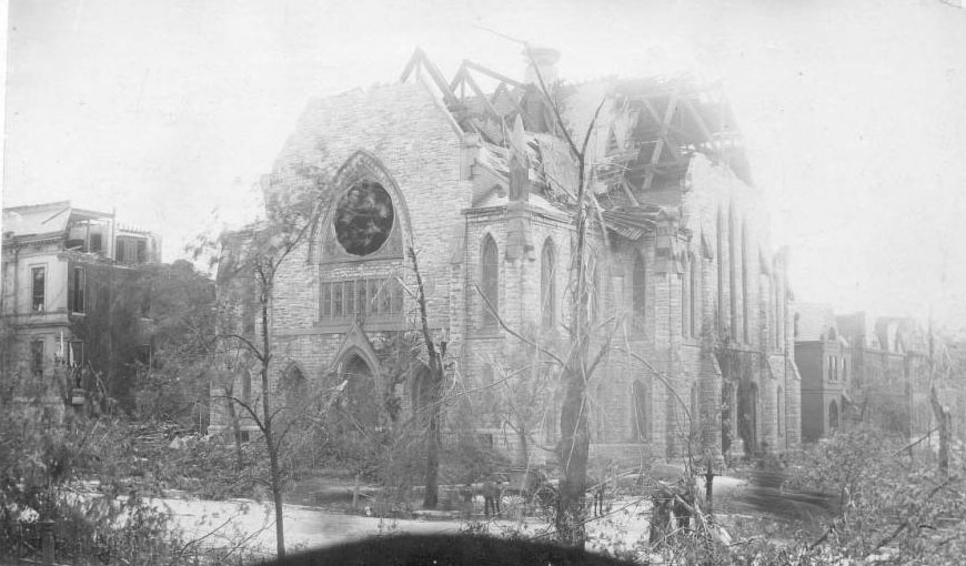 This Gothic Revival style church, located at Missouri Avenue and Albion Place across the street from Lafayette Park, was built in 1878.