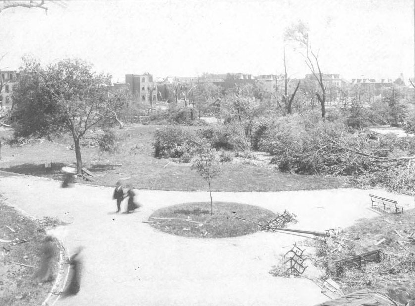 Lafayette Park, after tornado, 1896
