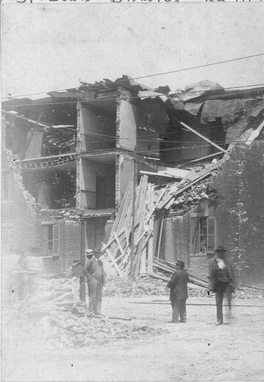 St. Vincent's Asylum, destroyed by tornado, 1896