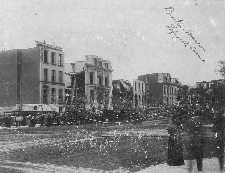 Townhouses nearly destroyed, 1896