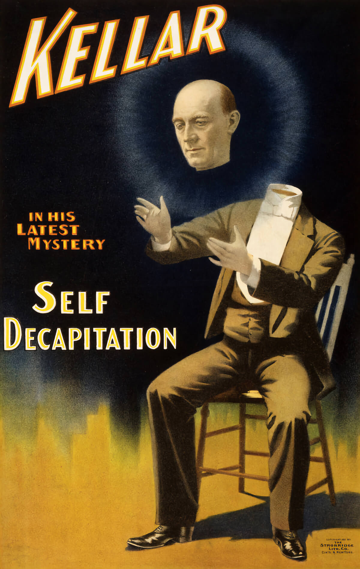 Harry Kellar, Self Decapitation Magic Trick, 1897.