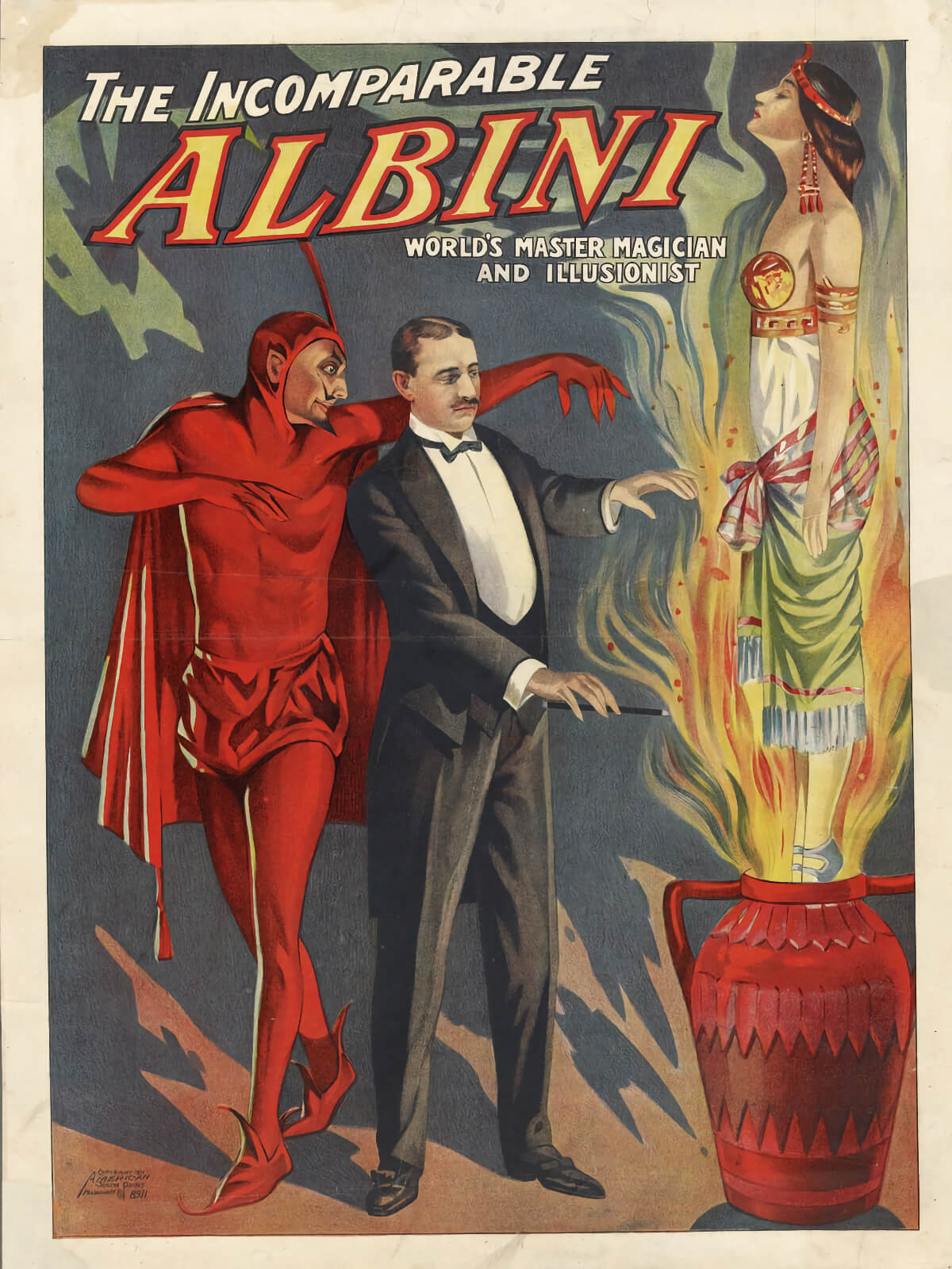 Albini the Magician Poster, 1911