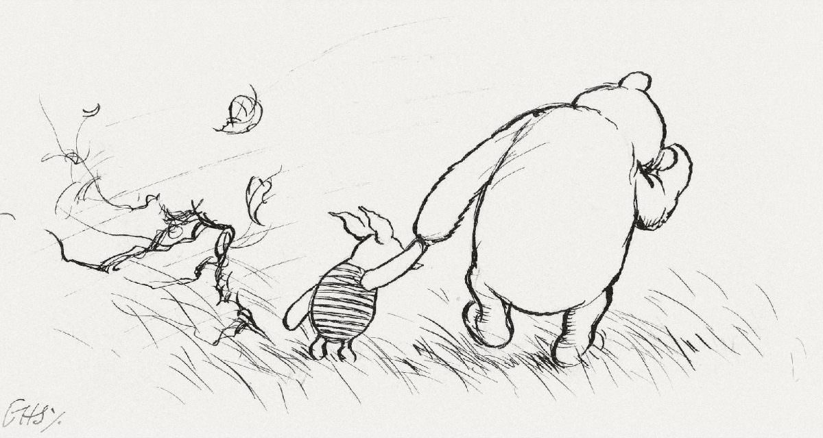 And when Christopher Robin had nailed it on in its right place again, Eeyore frisked about the forest