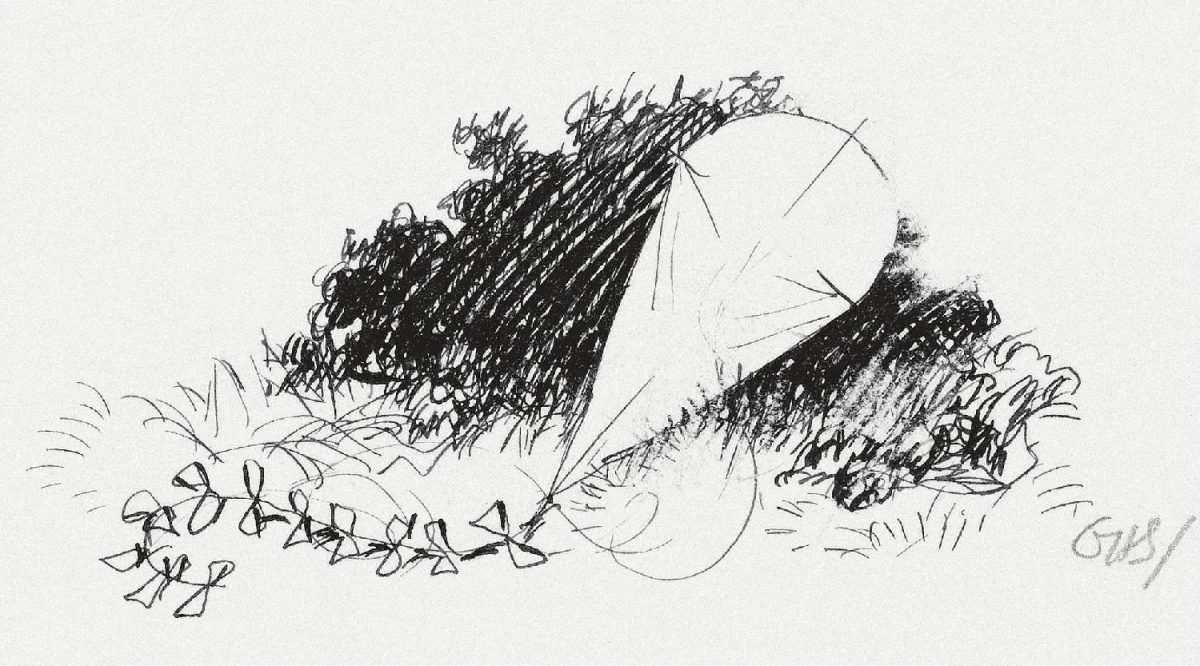 Tailpiece illustration to AA Milne’s ‘Wind on the Hill