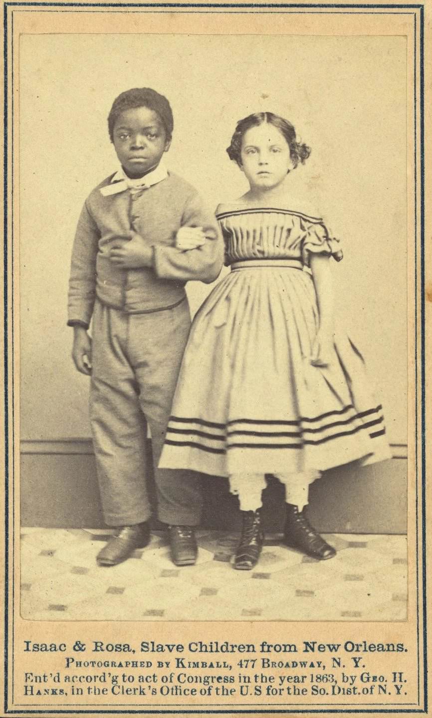 Historic Portraits of white-skinned slave children from New Orleans were used to help the North's war effort in 1863