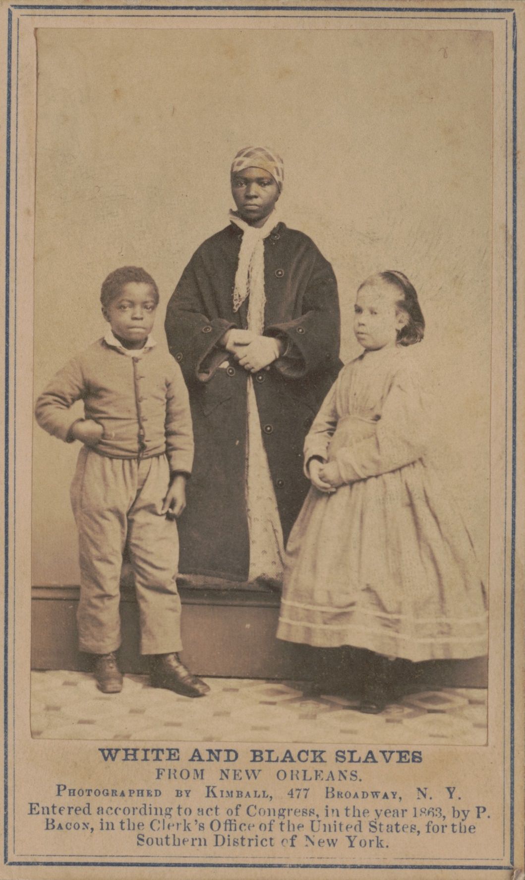 Historic Portraits of white-skinned slave children from New Orleans were used to help the North's war effort in 1863