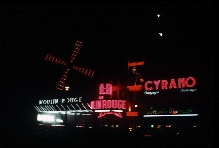 Moulin Rouge at night, May 1959