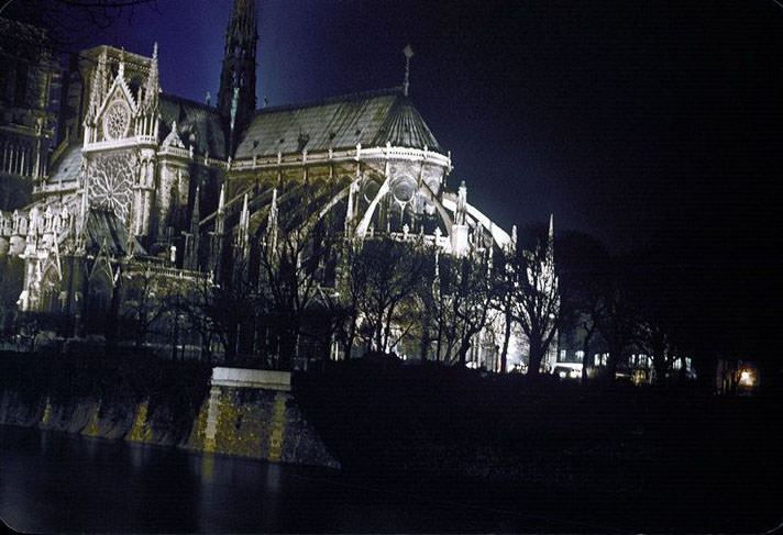 Notre-Dame at night, May 1959