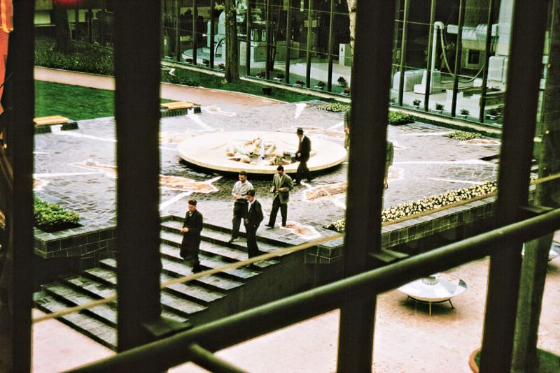 Inside the courtyard of the Czechoslovak Pavilion.