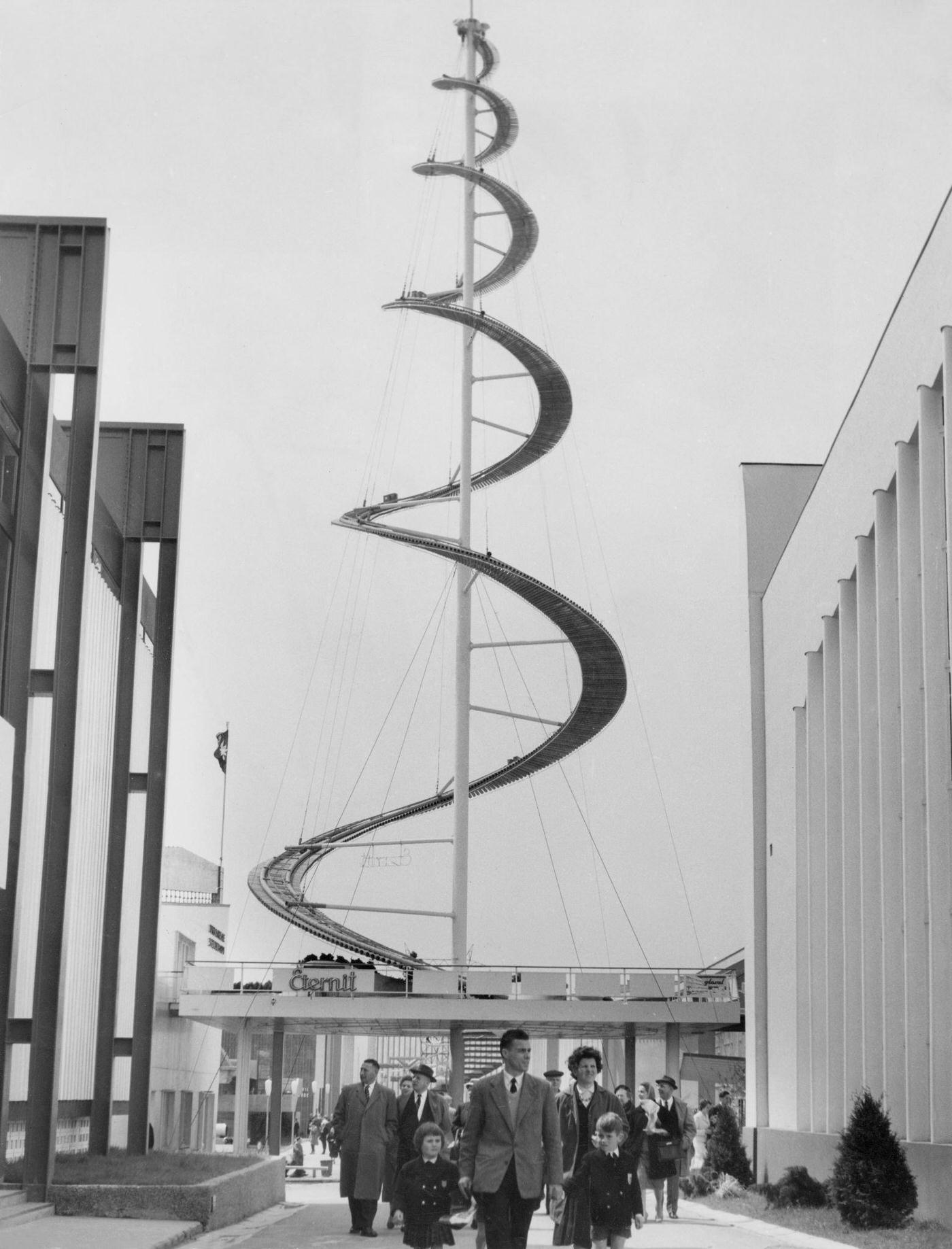 Tower made of asbestos cement